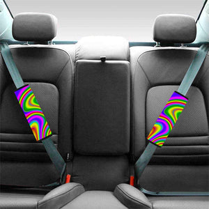 Abstract Neon Trippy Print Car Seat Belt Covers