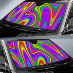 Abstract Neon Trippy Print Car Sun Shade GearFrost