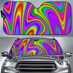 Abstract Neon Trippy Print Car Sun Shade GearFrost