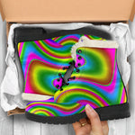 Abstract Neon Trippy Print Comfy Boots GearFrost