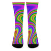 Abstract Neon Trippy Print Crew Socks