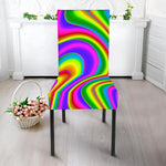 Abstract Neon Trippy Print Dining Chair Slipcover