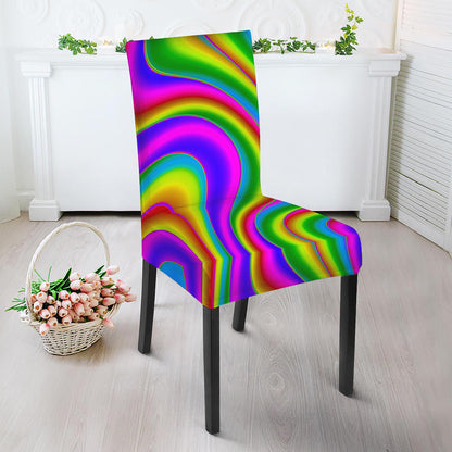 Abstract Neon Trippy Print Dining Chair Slipcover