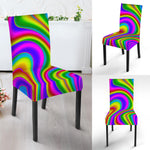 Abstract Neon Trippy Print Dining Chair Slipcover