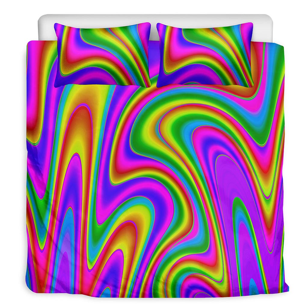 Abstract Neon Trippy Print Duvet Cover Bedding Set