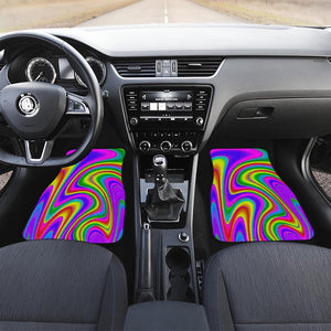 Abstract Neon Trippy Print Front and Back Car Floor Mats