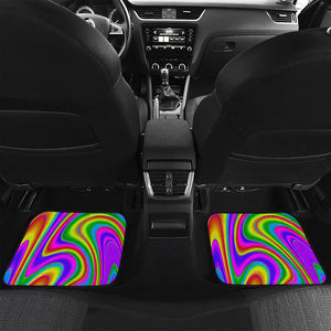 Abstract Neon Trippy Print Front and Back Car Floor Mats