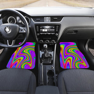 Abstract Neon Trippy Print Front Car Floor Mats
