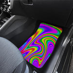 Abstract Neon Trippy Print Front Car Floor Mats