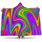 Abstract Neon Trippy Print Hooded Blanket