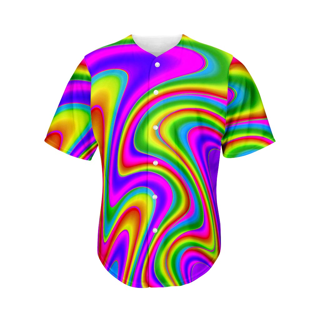 Abstract Neon Trippy Print Men's Baseball Jersey