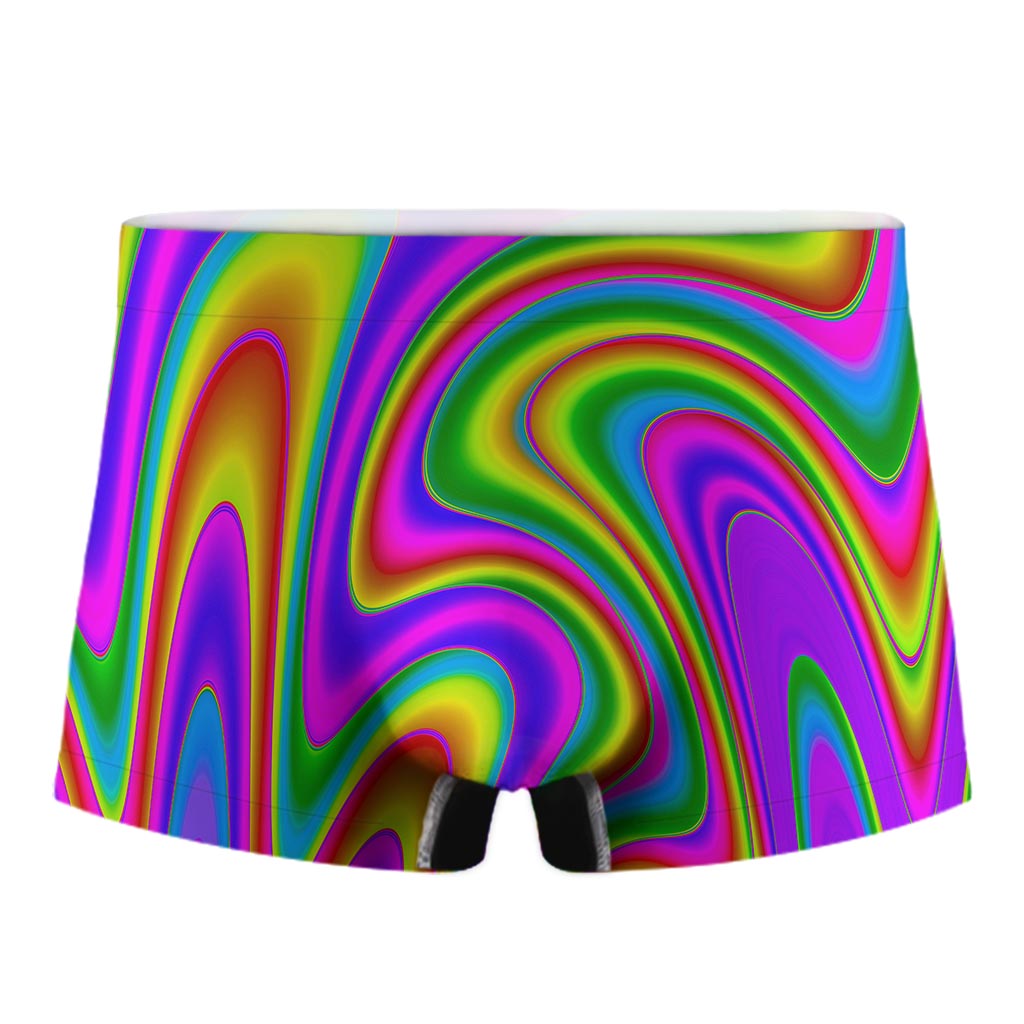 Abstract Neon Trippy Print Men's Boxer Briefs