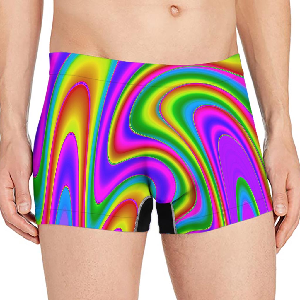 Abstract Neon Trippy Print Men's Boxer Briefs