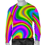 Abstract Neon Trippy Print Men's Crewneck Sweatshirt GearFrost