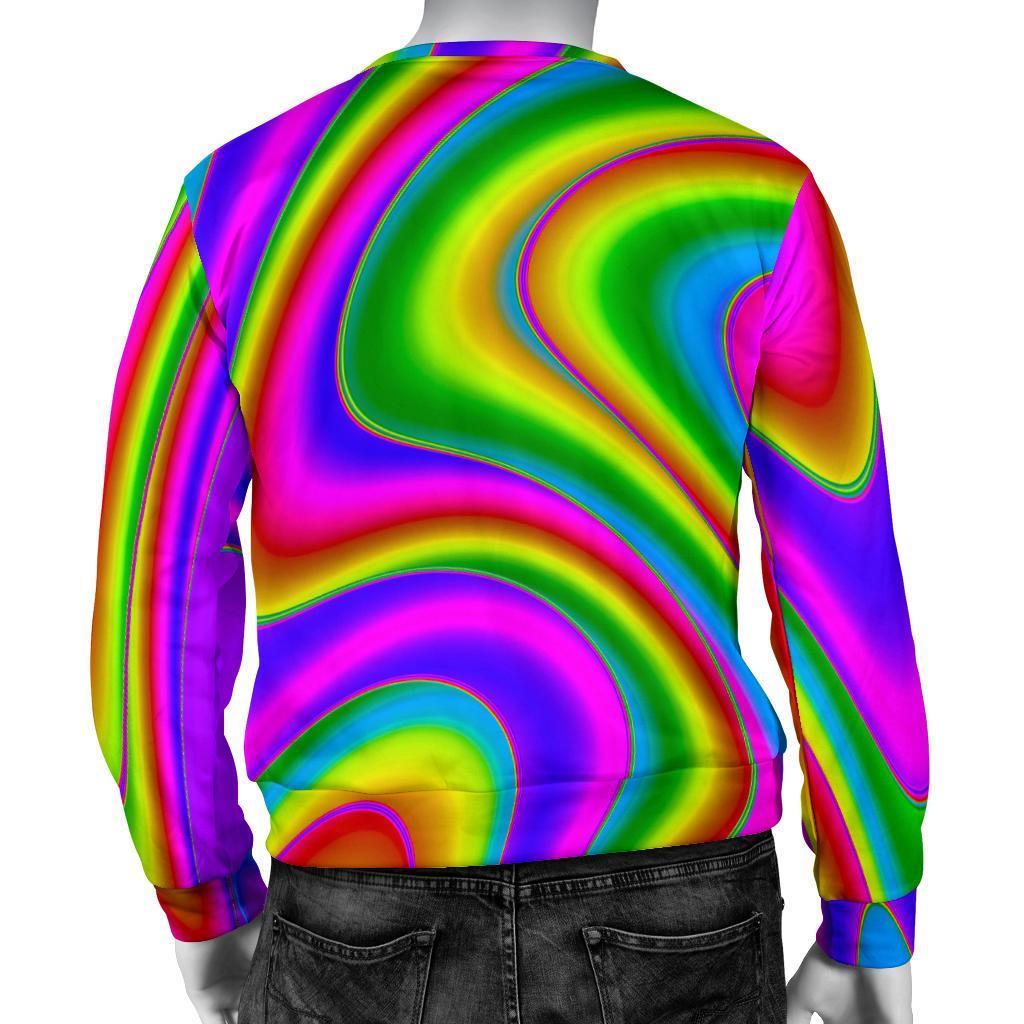 Abstract Neon Trippy Print Men's Crewneck Sweatshirt GearFrost