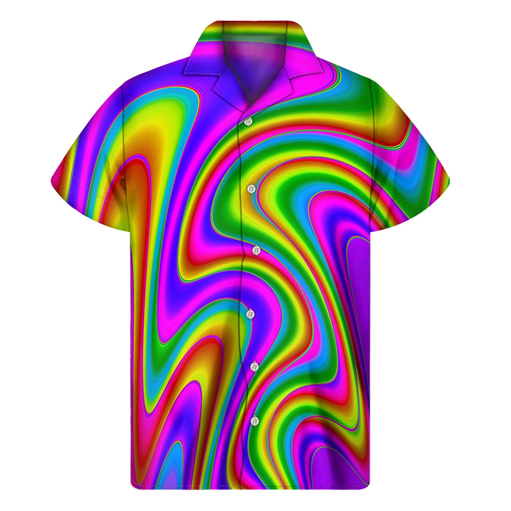 Abstract Neon Trippy Print Men's Short Sleeve Shirt