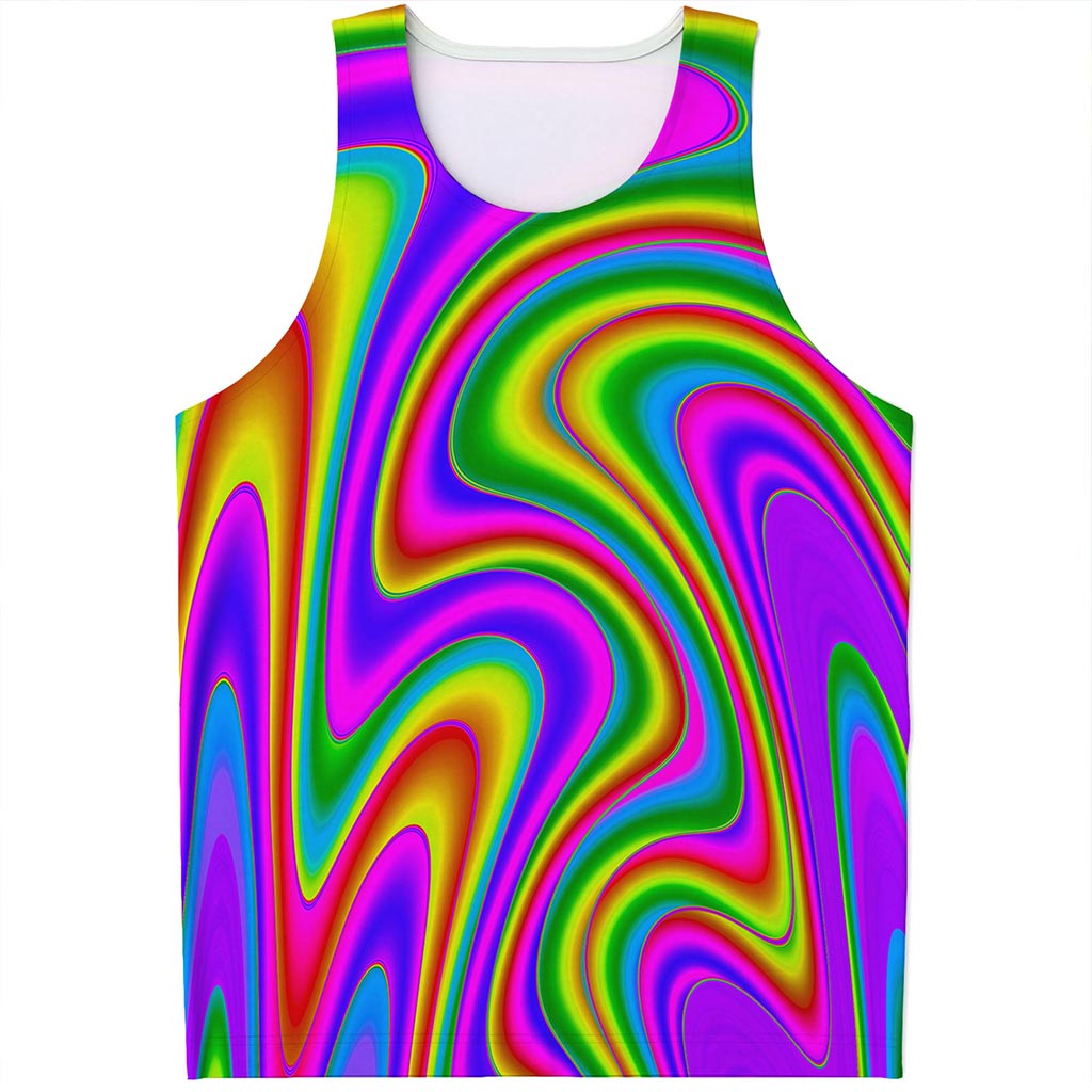 Abstract Neon Trippy Print Men's Tank Top