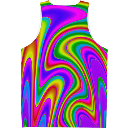 Abstract Neon Trippy Print Men's Tank Top