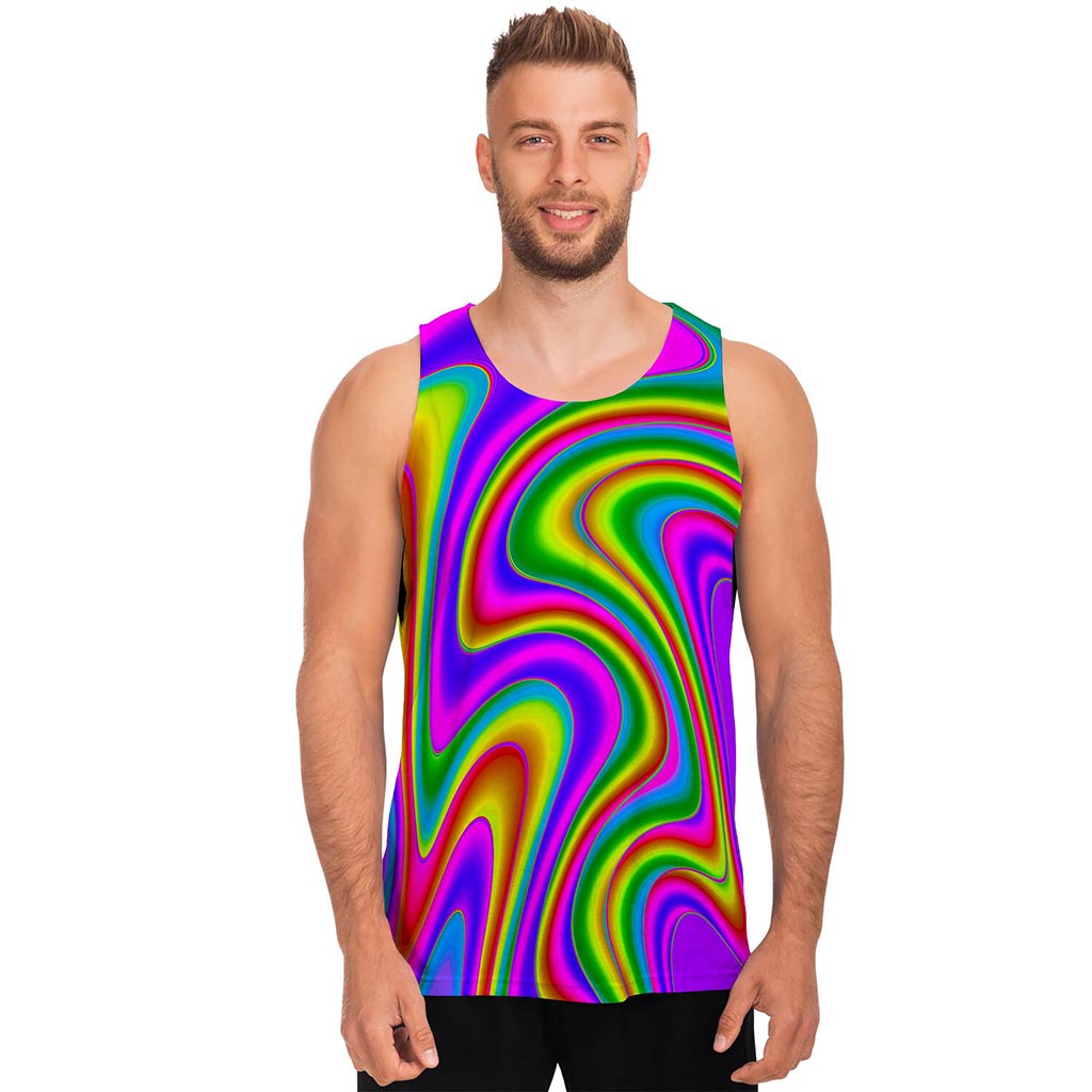 Abstract Neon Trippy Print Men's Tank Top