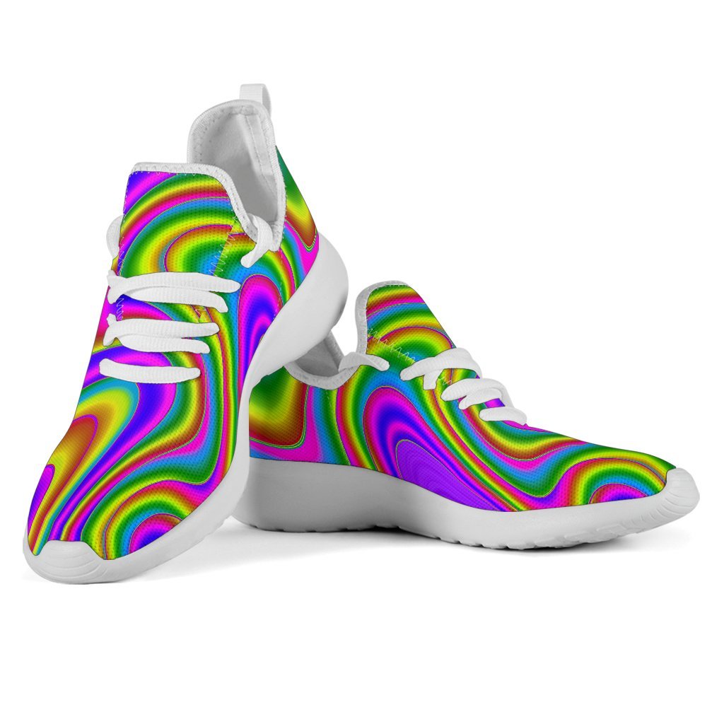 Abstract Neon Trippy Print Mesh Knit Shoes GearFrost