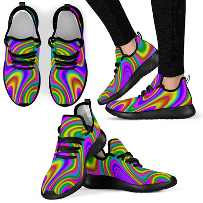 Abstract Neon Trippy Print Mesh Knit Shoes GearFrost