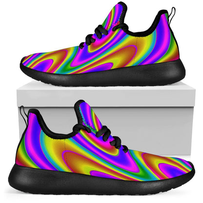Abstract Neon Trippy Print Mesh Knit Shoes GearFrost