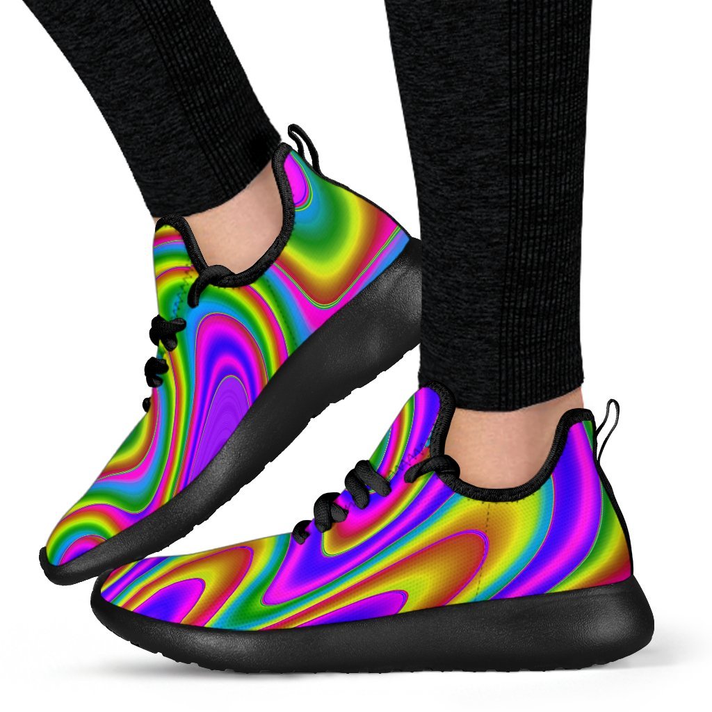 Abstract Neon Trippy Print Mesh Knit Shoes GearFrost