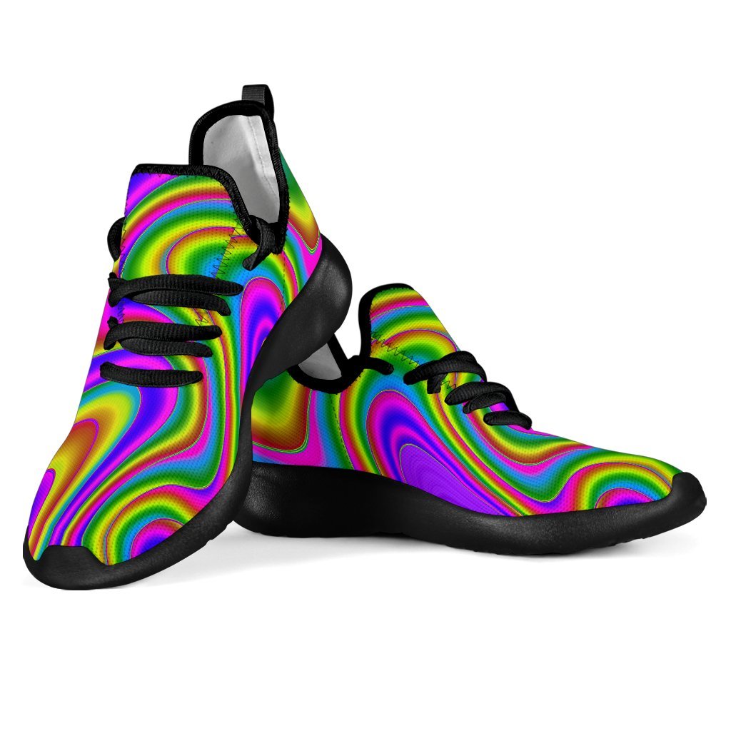 Abstract Neon Trippy Print Mesh Knit Shoes GearFrost