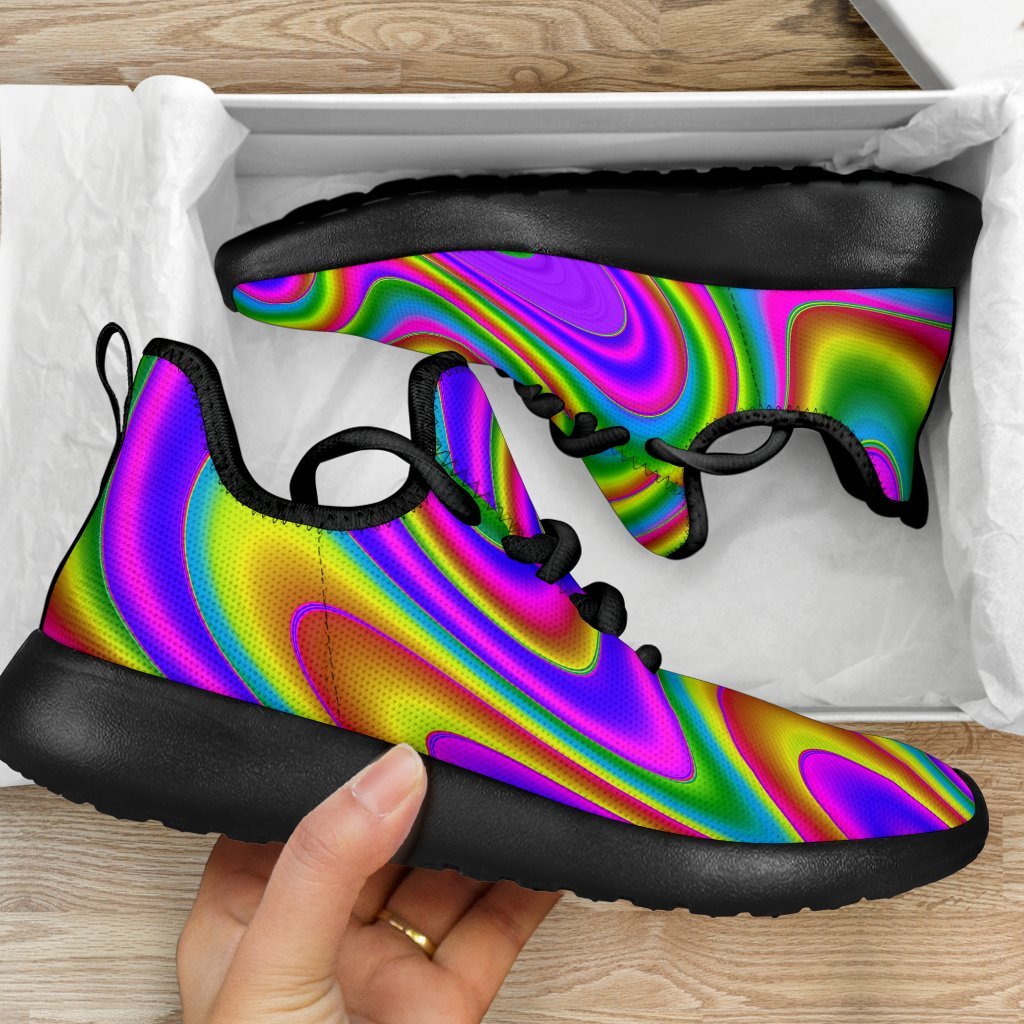 Abstract Neon Trippy Print Mesh Knit Shoes GearFrost