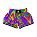 Abstract Neon Trippy Print Muay Thai Boxing Shorts