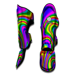 Abstract Neon Trippy Print Muay Thai Shin Guard