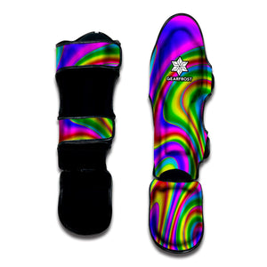 Abstract Neon Trippy Print Muay Thai Shin Guard