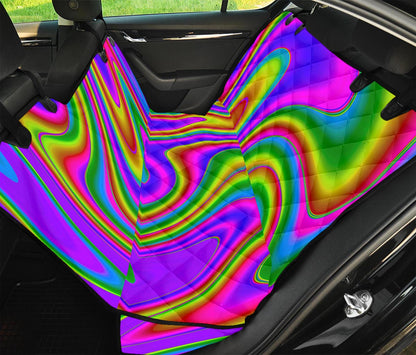 Abstract Neon Trippy Print Pet Car Back Seat Cover