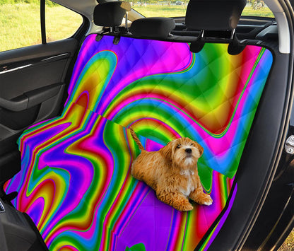 Abstract Neon Trippy Print Pet Car Back Seat Cover