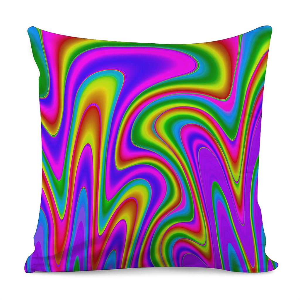 Abstract Neon Trippy Print Pillow Cover