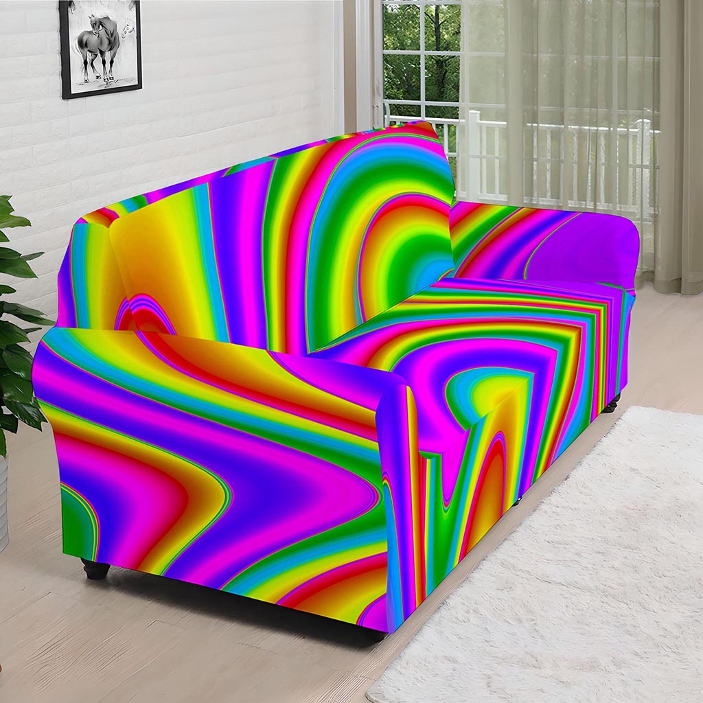 Abstract Neon Trippy Print Sofa Cover