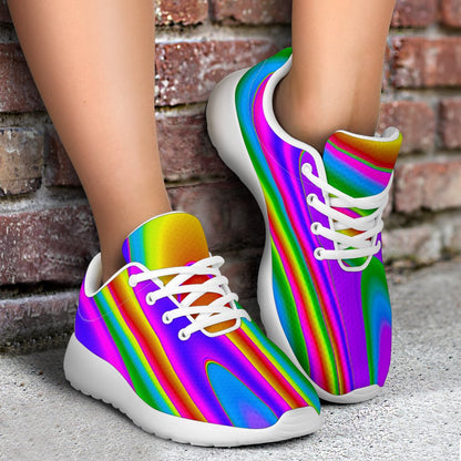 Abstract Neon Trippy Print Sport Shoes GearFrost