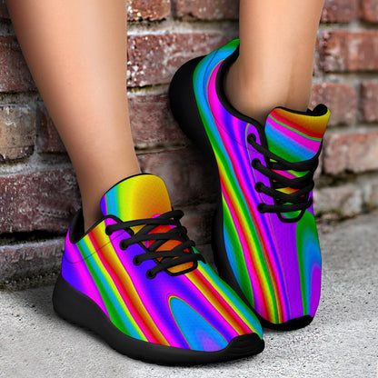 Abstract Neon Trippy Print Sport Shoes GearFrost