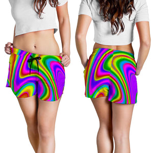 Abstract Neon Trippy Print Women's Shorts