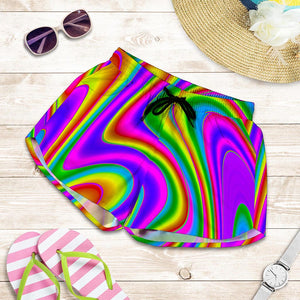 Abstract Neon Trippy Print Women's Shorts