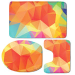 Abstract Polygonal Geometric Print 3 Piece Bath Mat Set
