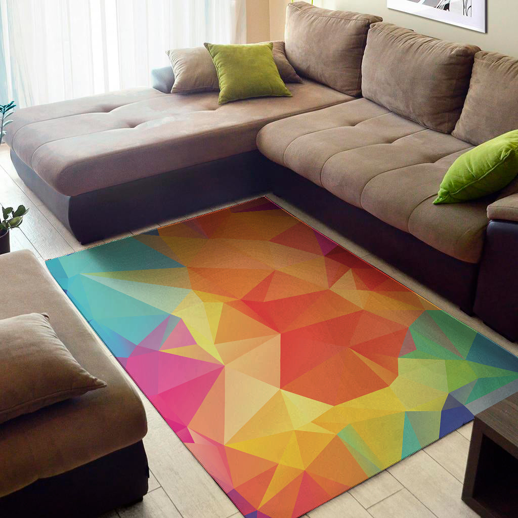 Abstract Polygonal Geometric Print Area Rug