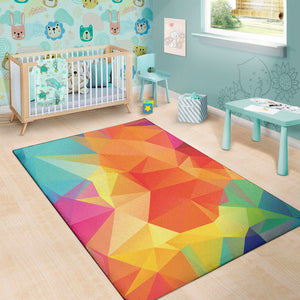 Abstract Polygonal Geometric Print Area Rug