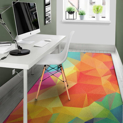 Abstract Polygonal Geometric Print Area Rug