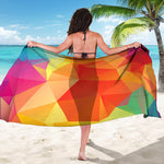 Abstract Polygonal Geometric Print Beach Sarong Wrap