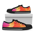 Abstract Polygonal Geometric Print Black Low Top Sneakers