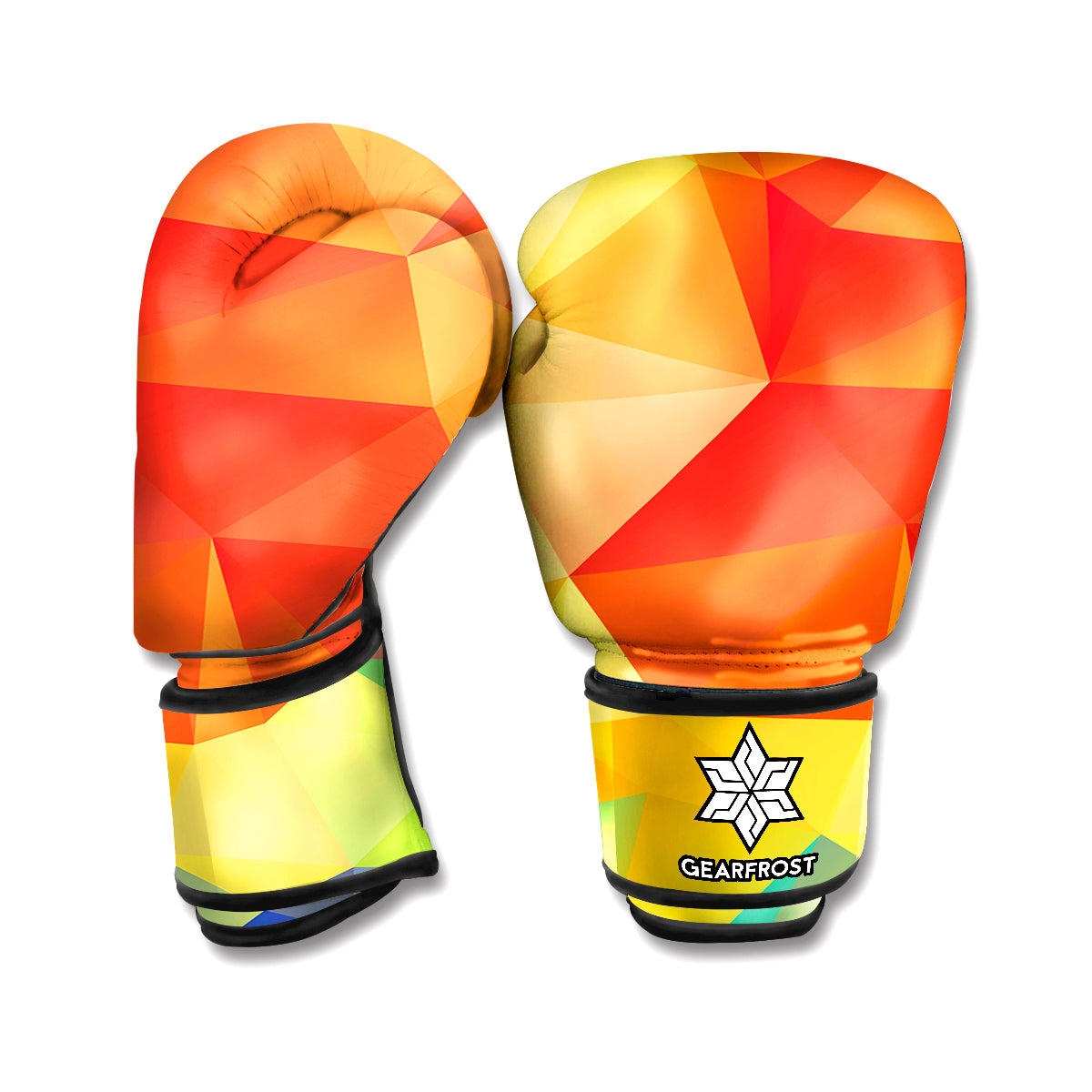 Abstract Polygonal Geometric Print Boxing Gloves