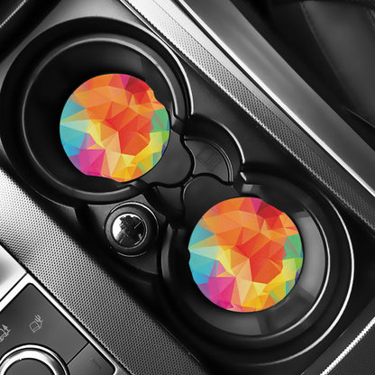 Abstract Polygonal Geometric Print Car Coasters
