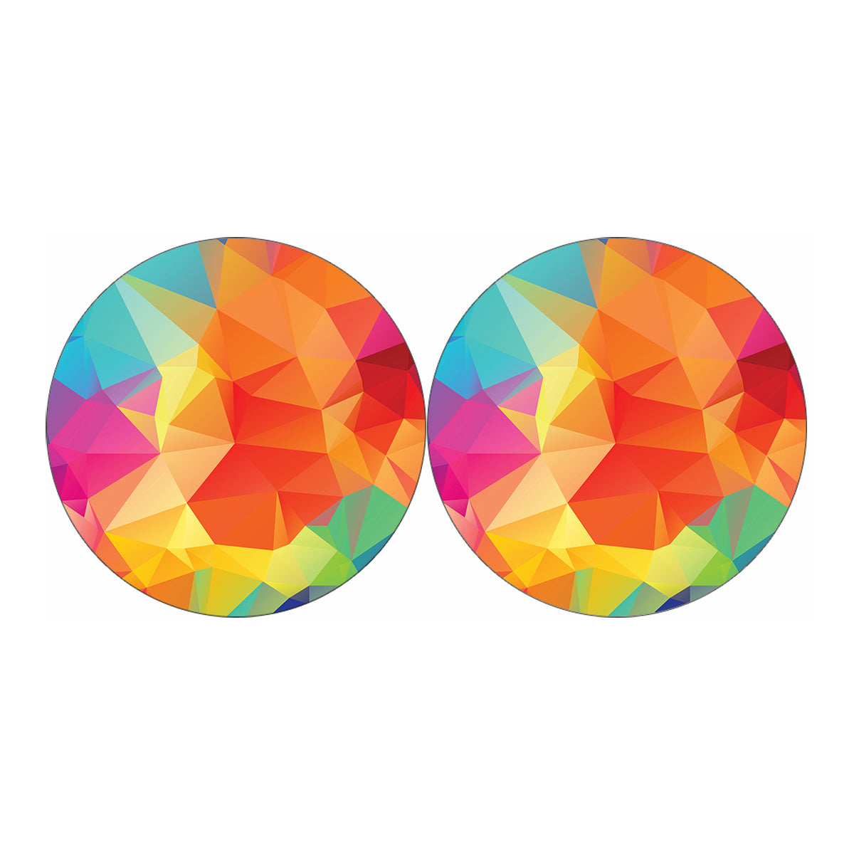 Abstract Polygonal Geometric Print Car Coasters