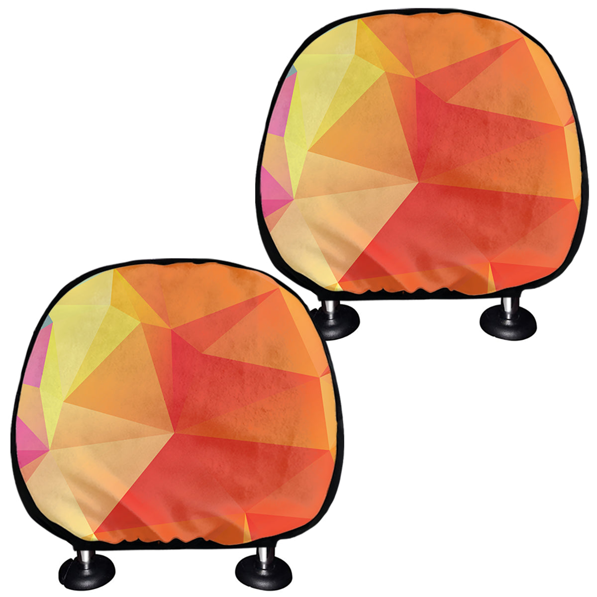 Abstract Polygonal Geometric Print Car Headrest Covers